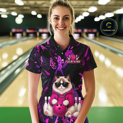 Custom Funny Ragdoll Cat Bowling Jersey for Women Bowling League Bowling Team Shirts HN288