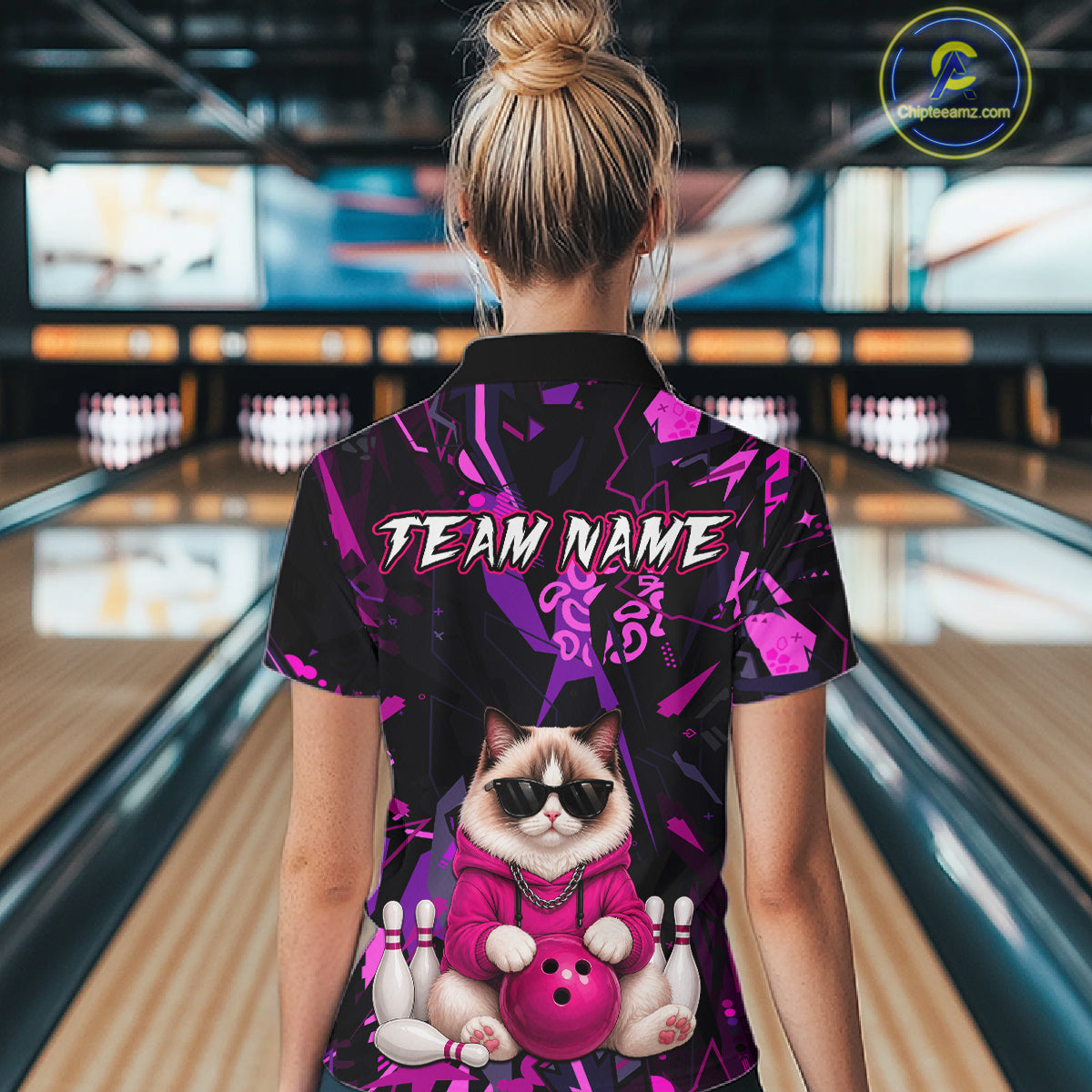 Custom Funny Ragdoll Cat Bowling Jersey for Women Bowling League Bowling Team Shirts HN288