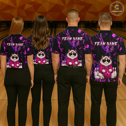 Custom Funny Ragdoll Cat Bowling Jersey for Women Bowling League Bowling Team Shirts HN288