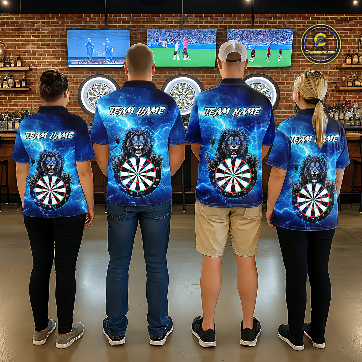 Custom Thunder Lion Dart Shirt Dart Team Jersey for Men Dartboard Polo & 1/4 Zip Shirts NNT169