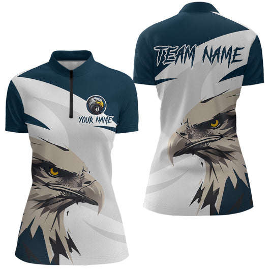 Custom Eagle 8 Ball Billiard Shirts for Women Billiard Tournament Billiard Team Shirts Polo & 1/4 Zip NNT109