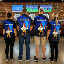 Load image into Gallery viewer, Custom Blue Funny Chicken Darts Shirt for Men Darts Team Jerseys Polo &amp; 1/4 Zip Dart League NNT131
