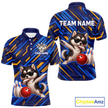 Load image into Gallery viewer, Custom Husky Dog Bowling Jersey for Men Bowling Uniform Polo &amp; 1/4 Zip Bowling Team Shirts HNT263