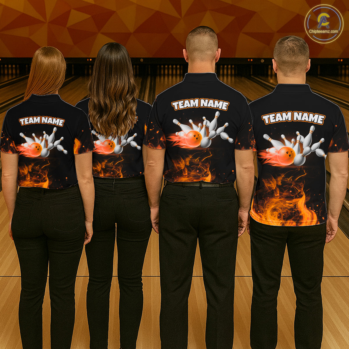 Custom Orange Funny Ghost Halloween Bowling Jersey for Men Polo & 1/4 Zip Bowling Team Shirts HNT468