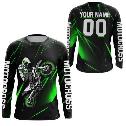 Green Youth MX Motocross Jersey Custom Motocycle Shirts Men Women Kid UPF30+ DNT41