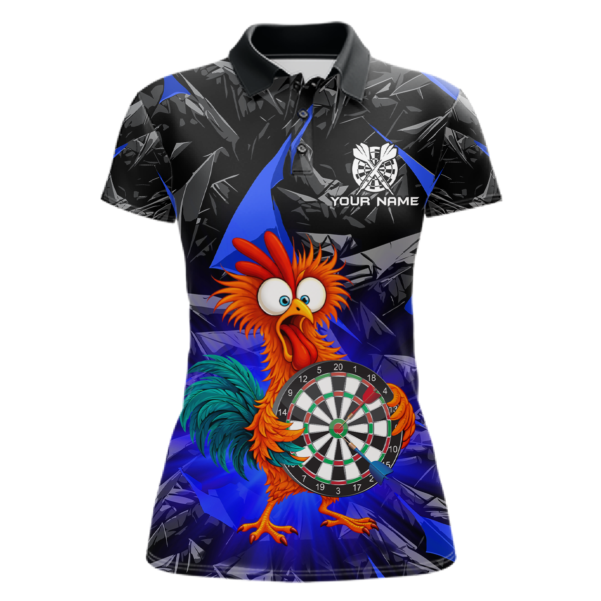Custom Funny Blue Chicken Dart Shirts For Women Dart Board Gifts Darts Team Jerseys Dart League NNT152