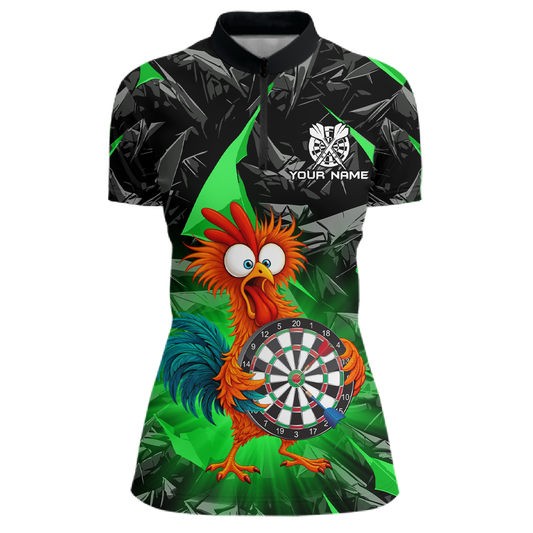 Custom Funny Green Chicken Dart Shirts For Women Dart Board Gifts Darts Team Jerseys Dart League NNT152