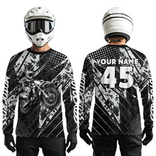 Load image into Gallery viewer, Custom Black Motocross Jersey Kid Adult Dirt Bike Off-Road Shirt Motorcycle Shirt Upf30+ DNT52