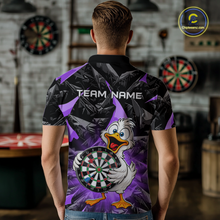 Load image into Gallery viewer, Custom Purple Duck Funny Dart Shirt Dart Team Jersey for Men Dartboard Polo &amp; 1/4Zip NNT167