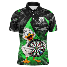 Load image into Gallery viewer, Custom Green Duck Funny Dart Shirt Dart Team Jersey for Men Dartboard Polo &amp; 1/4Zip NNT167