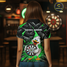 Load image into Gallery viewer, Custom Green Duck Funny Dart Shirt Dart Team Jersey for Women Dartboard Polo &amp; 1/4Zip NNT167