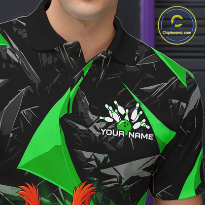 Funny Green Squirrel Custom Bowling Jersey for Men Bowling Team Shirts Bowling League HNT302