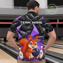 Load image into Gallery viewer, Funny Purple Squirrel Custom Bowling Jersey for Men Bowling Team Shirts Bowling League HNT302