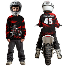 Load image into Gallery viewer, Red Motocross Shirts Personalized Racing Jersey Dirt Bike Jersey Kid Men Women UPF30+ DNT15
