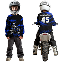 Load image into Gallery viewer, Blue Motocross Shirts Personalized Racing Jersey Dirt Bike Jersey Kid Men Women UPF30+ DNT15