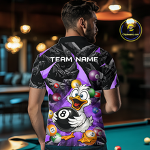 Load image into Gallery viewer, Custom Purple Funny Duck 8 Ball Pool Shirts Billiard Shirt for Men Billiard Team Jersey League NNT172