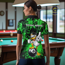Load image into Gallery viewer, Custom Green Funny Duck Billiard Shirt for Women Billiard Team Jersey League 8 Ball Pool Shirts NNT171