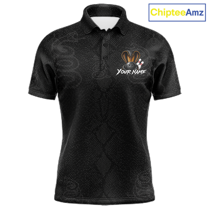 Custom Black Cobra Snake Bowling Jersey for Men Bowling Team Shirts Bowling League HNT309