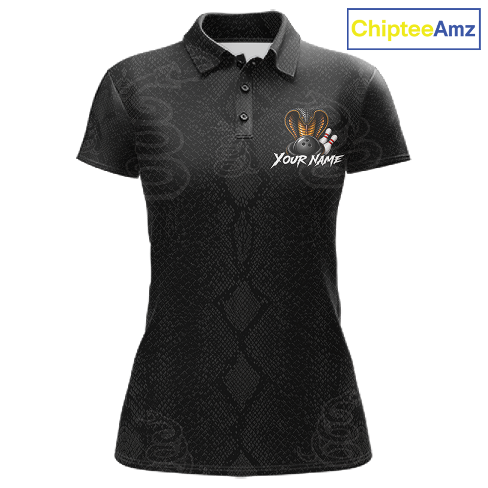 Custom Black Cobra Snake Bowling Jersey for Women Bowling Team Shirts Bowling League HNT309