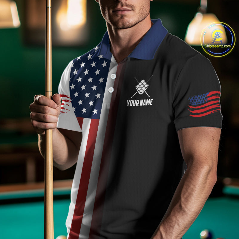 American Flag Eagle 9 Ball Custom Billiard Shirts for Men Billiard Team Jerseys Billiard League NNT284