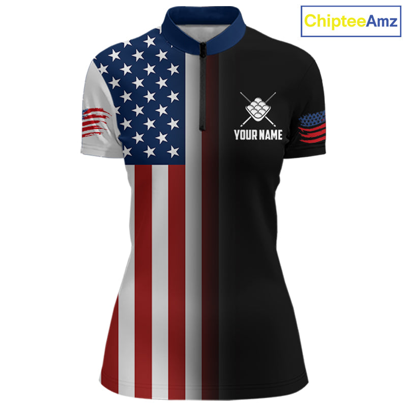 American Flag Eagle 9 Ball Custom Billiard Shirts for Women Billiard Team Jerseys Billiard League NNT284