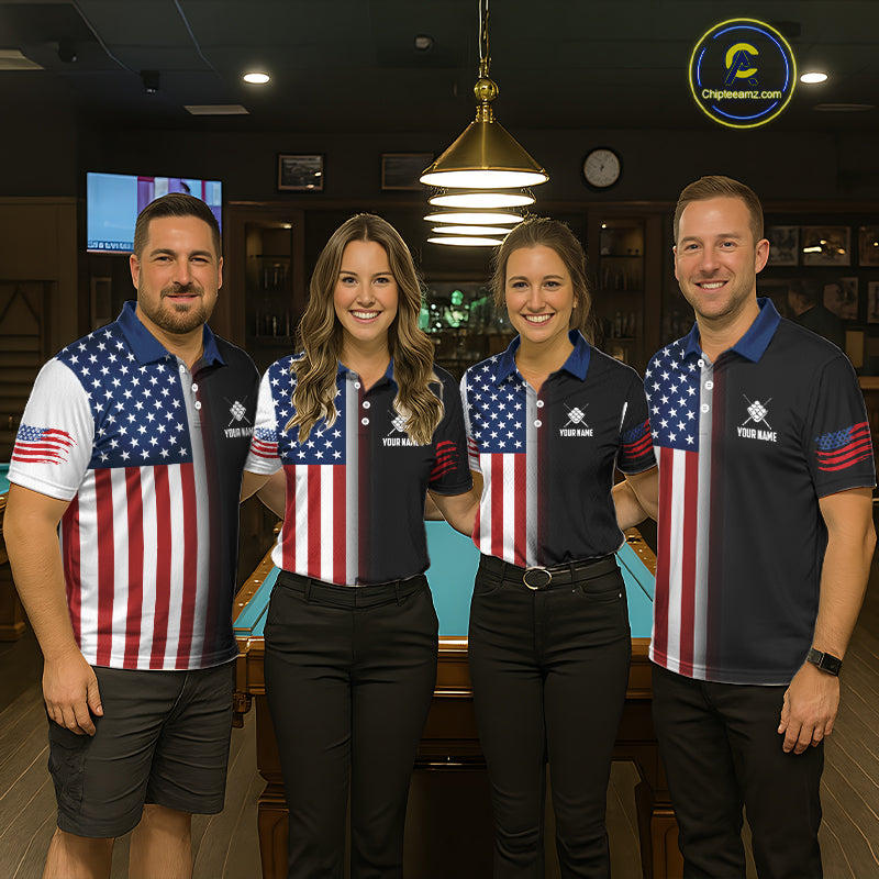 American Flag Eagle 9 Ball Custom Billiard Shirts for Men Billiard Team Jerseys Billiard League NNT284