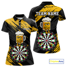 Load image into Gallery viewer, Custom Yellow Funny Beer Darts Board Dart Shirts For Women Darts Team Jerseys Dart Tournament NNT120