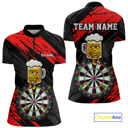 Custom Purple Funny Beer Darts Board Dart Shirts For Women Darts Team Jerseys Dart Tournament NNT120