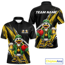 Load image into Gallery viewer, Custom Yellow Beer Duck Bowling Shirt for Men Duck Funny Beer Bowling Team Jersey HNT276