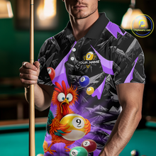 Load image into Gallery viewer, Custom Funny Purple Chicken 9 Ball Pool Billiard Shirt for Men Polo &amp; 1/4 Zip, Billiard Team Jerseys NNT157