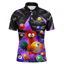 Load image into Gallery viewer, Custom Funny Purple Chicken 9 Ball Pool Billiard Shirt for Men Polo &amp; 1/4 Zip, Billiard Team Jerseys NNT157