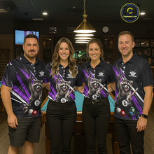 Load image into Gallery viewer, Custom Purple Funny Raccoon 8 Ball Billiard Shirt for Women Billiard Team Jersey Billiard League NNT191