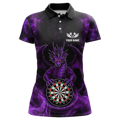 Custom Purple Dragon Darts Board Dart Shirts For Women Darts Team Jerseys Polo & 1/4 Zip NNT121