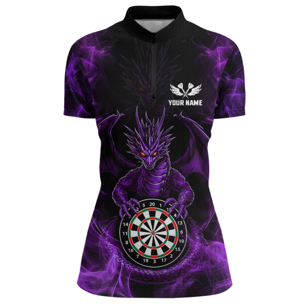 Custom Purple Dragon Darts Board Dart Shirts For Women Darts Team Jerseys Polo & 1/4 Zip NNT121