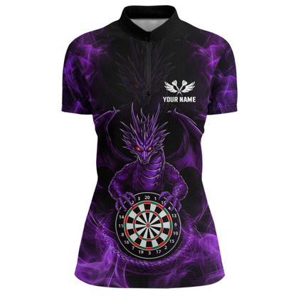 Custom Purple Dragon Darts Board Dart Shirts For Women Darts Team Jerseys Polo & 1/4 Zip NNT121