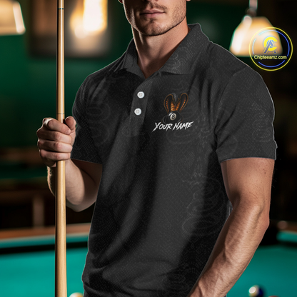 Custom Black Cobra Snake 8 Ball Billiard Shirt for Men Billiard Team Jersey Billiard League NNT188