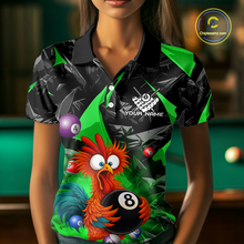 Load image into Gallery viewer, Custom Green Funny Chicken 8 Ball &amp; 9 Ball Billiard Shirt for Women Billiard Team Jerseys NNT190