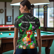 Load image into Gallery viewer, Custom Green Funny Chicken 8 Ball &amp; 9 Ball Billiard Shirt for Women Billiard Team Jerseys NNT190