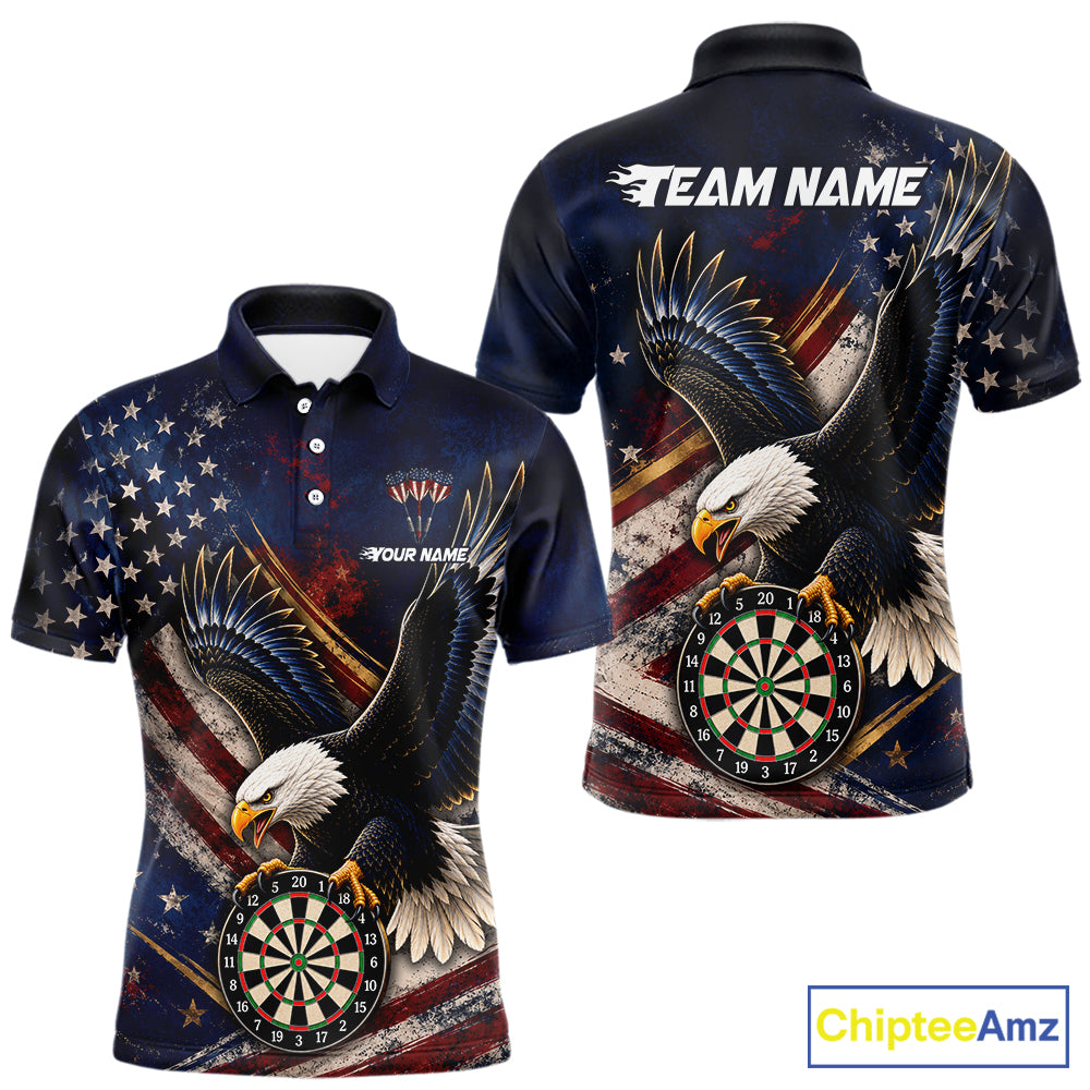 Custom American Flag Eagle Darts Shirt for Men Darts Team Jerseys Dartboard Shirt NNT293