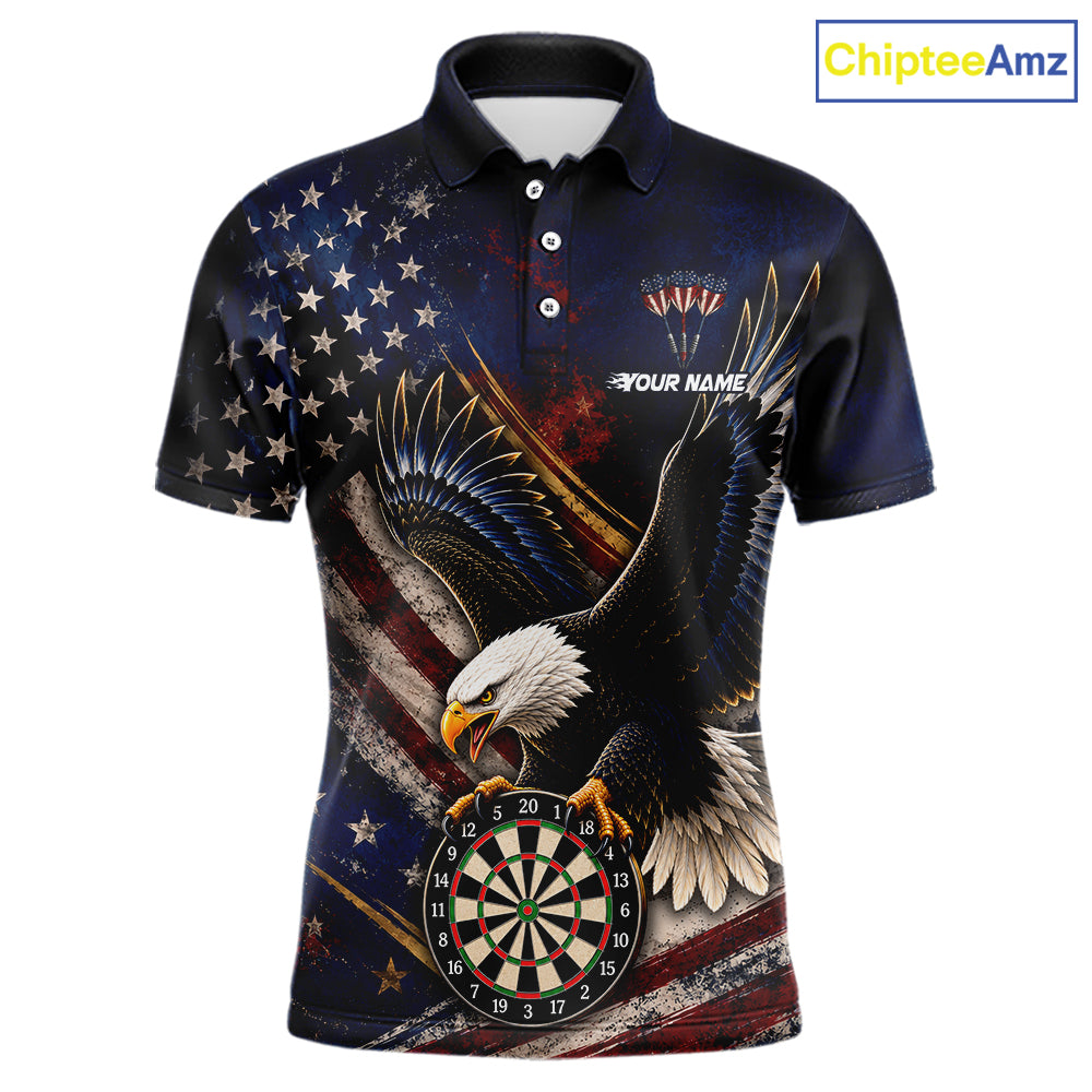 Custom American Flag Eagle Darts Shirt for Men Darts Team Jerseys Dartboard Shirt NNT293