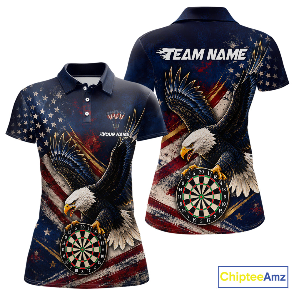 Custom American Flag Eagle Darts Shirt for Women Darts Team Jerseys Dartboard Shirt NNT293