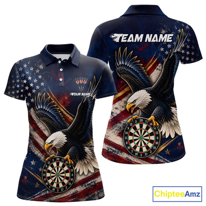 Custom American Flag Eagle Darts Shirt for Women Darts Team Jerseys Dartboard Shirt NNT293