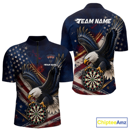 Custom American Flag Eagle Darts Shirt for Men Darts Team Jerseys Dartboard Shirt NNT293