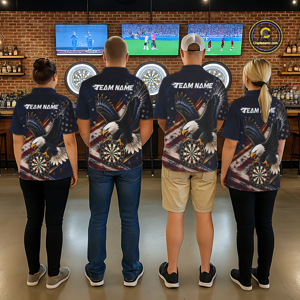 Custom American Flag Eagle Darts Shirt for Men Darts Team Jerseys Dartboard Shirt NNT293