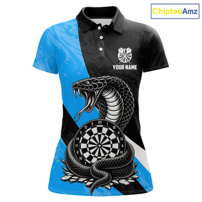 Custom Turquoise Cobra Snake Darts Shirt for Women Darts Team Jerseys Dartboard Shirt NNT294