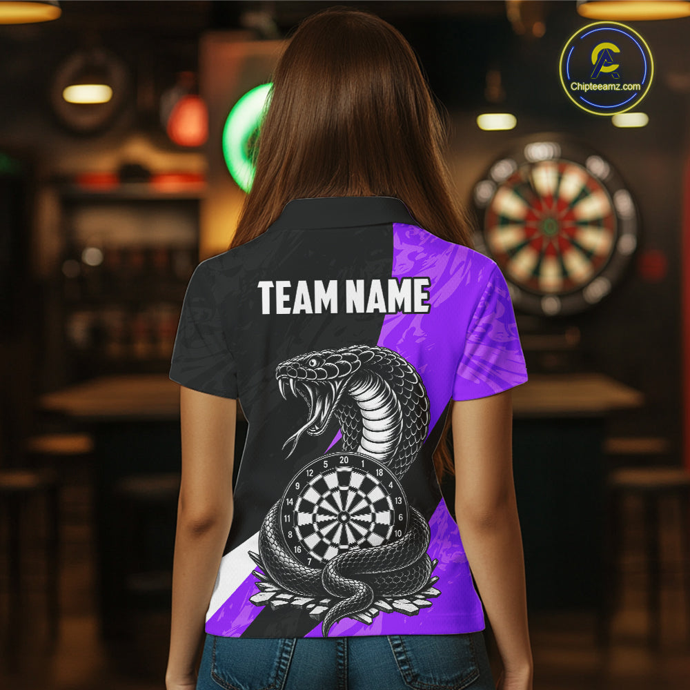 Custom Purple Cobra Snake Darts Shirt for Women Darts Team Jerseys Dartboard Shirt NNT294