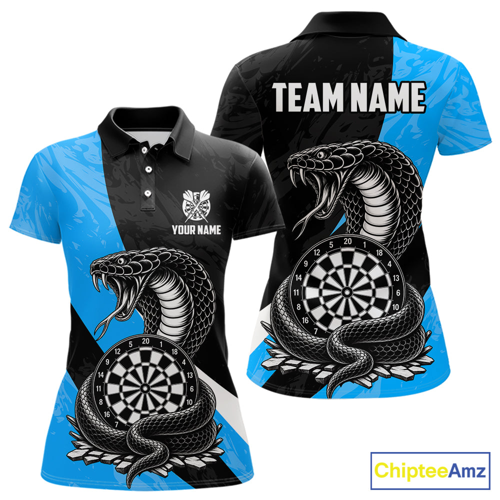 Custom Turquoise Cobra Snake Darts Shirt for Women Darts Team Jerseys Dartboard Shirt NNT294