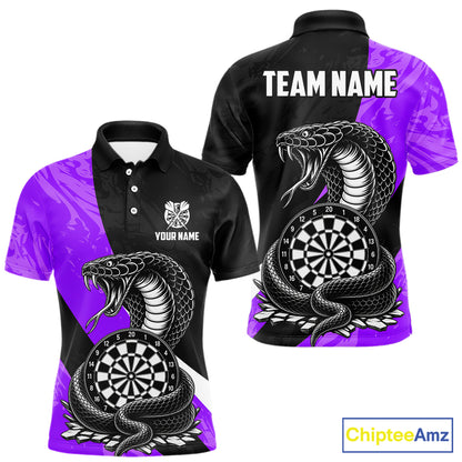 Custom Purple Cobra Snake Darts Shirt for Men Darts Team Jerseys Dartboard Shirt NNT294