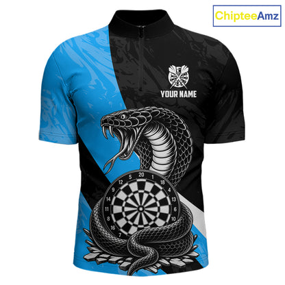 Custom Turquoise Cobra Snake Darts Shirt for Men Darts Team Jerseys Dartboard Shirt NNT294