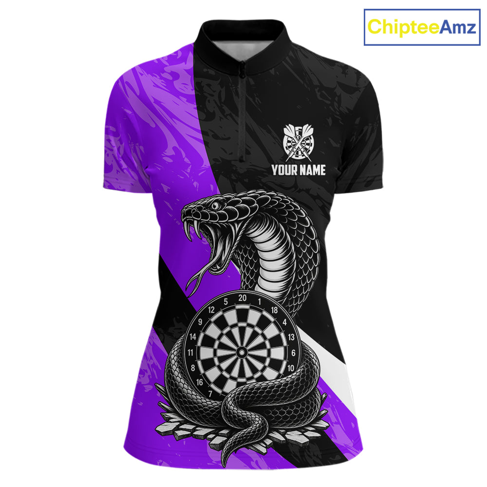 Custom Purple Cobra Snake Darts Shirt for Women Darts Team Jerseys Dartboard Shirt NNT294